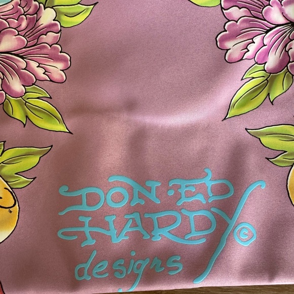 Ed Hardy Pink Purple Floral Travel Overnight Duffle Bag Y2K NWT